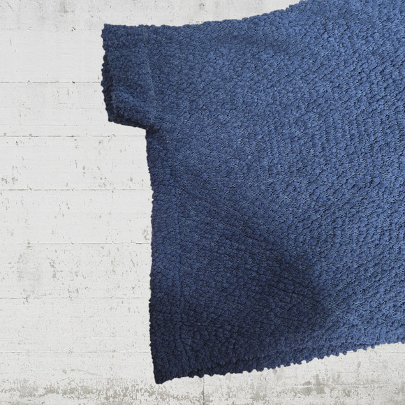 Romeo & Juliet Navy Boucle Chenille Turtleneck Poncho Cape Sweater Size Medium - Picture 5 of 9